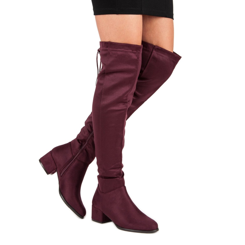 Queentina Botas de ante burdeos multicolor rojo 1 Queentina Botas de ante burdeos multicolor rojo 1