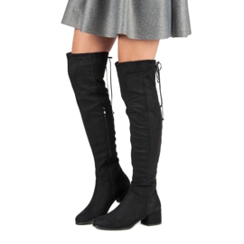 Queentina Botas de ante negras negro 4