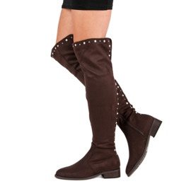 Cm Paris Botas hasta el muslo con abalorios marrón 1 Cm Paris Botas hasta el muslo con abalorios marrón 1