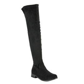 Cm Paris Botas de muslo de ante clásico negro 1
