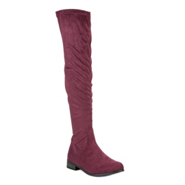 Cm Paris Botas de muslo de ante clásico multicolor rojo 2