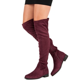 Cm Paris Botas de muslo de ante clásico multicolor rojo 1