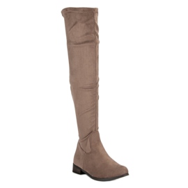 Cm Paris Botas de muslo de ante clásico marrón 2