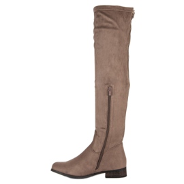 Cm Paris Botas de muslo de ante clásico marrón 3