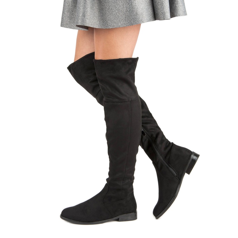 Super Me Botas mosqueteras con tacón plano negro 1 Super Me Botas mosqueteras con tacón plano negro 1