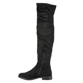 Super Me Botas mosqueteras con tacón plano negro 3