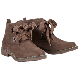 Super Mode Botas de ante con nudo marrón 6