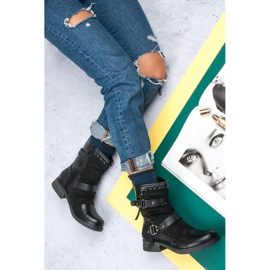 Queentina Botas planas Rock negro 1 Queentina Botas planas Rock negro 1