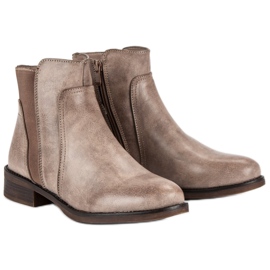 Super Mode Botas de tacón plano marrón 3