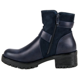 Ideal Shoes Botas azul marino en la plataforma 1