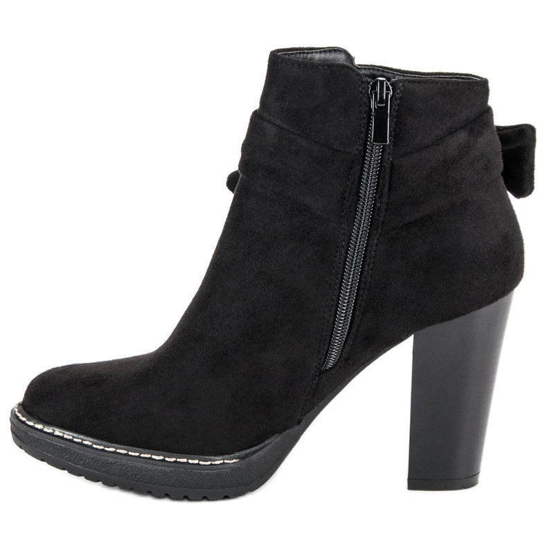 Cm Paris Botines Chelsea de ante con lazo negro 1 Cm Paris Botines Chelsea de ante con lazo negro 1