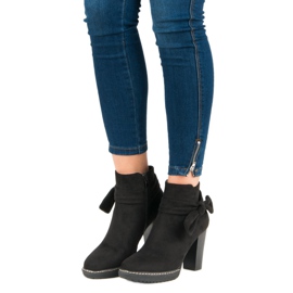 Cm Paris Botines Chelsea de ante con lazo negro 4