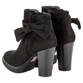 Cm Paris Botines Chelsea de ante con lazo negro 2
