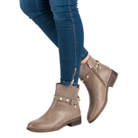 Super Mode Botas con perlas marrón 5