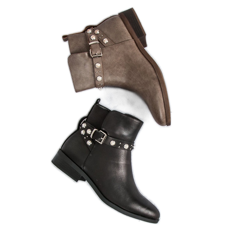 Super Mode Botas con perlas negro 1