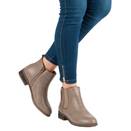 Kayla Botas beige de tacón plano 5
