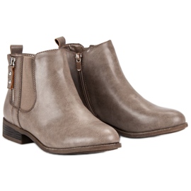 Kayla Botas beige de tacón plano 3