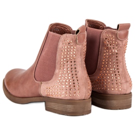 Super Me Botines chelsea con cristales rosado 2
