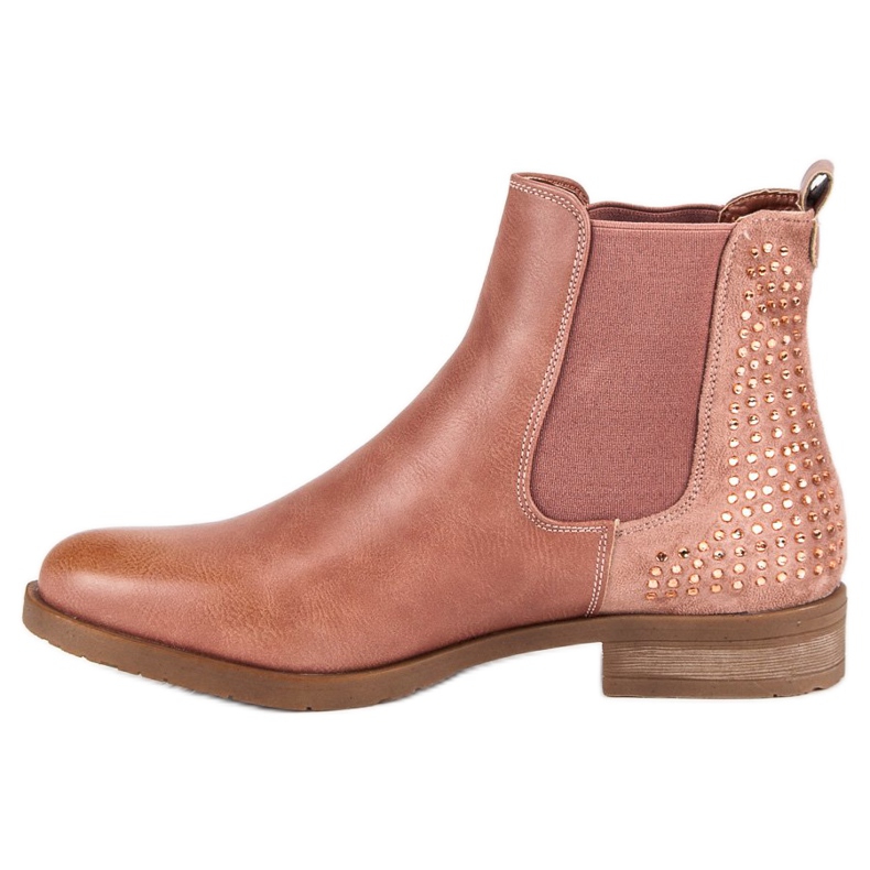 Super Me Botines chelsea con cristales rosado 1 Super Me Botines chelsea con cristales rosado 1