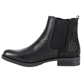 Super Me Botines chelsea con cristales negro 1 Super Me Botines chelsea con cristales negro 1
