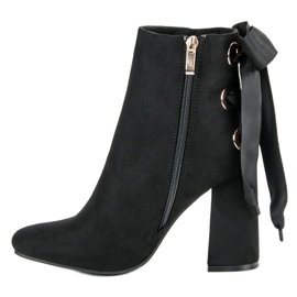 Ideal Shoes Botas sexy en el poste negro 1