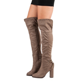Cm Paris Botas de gamuza en un pilar marrón 3