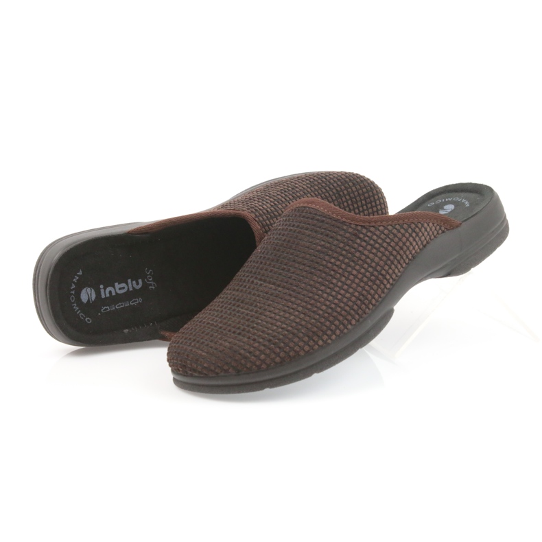 Inblu Pantuflas marrones para hombre marrón 4