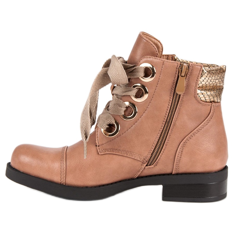 Bestelle Botas de polvo con tacón plano rosa 1