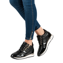 J. Star Zapatillas con cordones y cremallera negro 1
