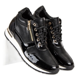 J. Star Zapatillas con cordones y cremallera negro 2