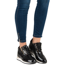 J. Star Zapatillas con cordones y cremallera negro 6