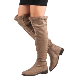 Cm Paris Botas mosqueteras con pelo marrón 4