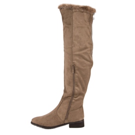 Cm Paris Botas mosqueteras con pelo marrón 2