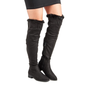 Cm Paris Botas mosqueteras con pelo negro 1