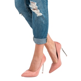 Seastar Tacones de ante en polvo rosa 2