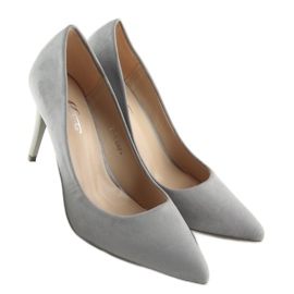 Zapatos de salón en ante gris B-79 Gris 4