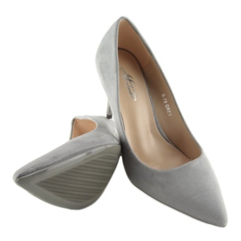 Zapatos de salón en ante gris B-79 Gris 3