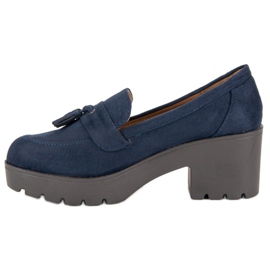 Ch. Creation Zapatos de mocasín con estilo azul 5