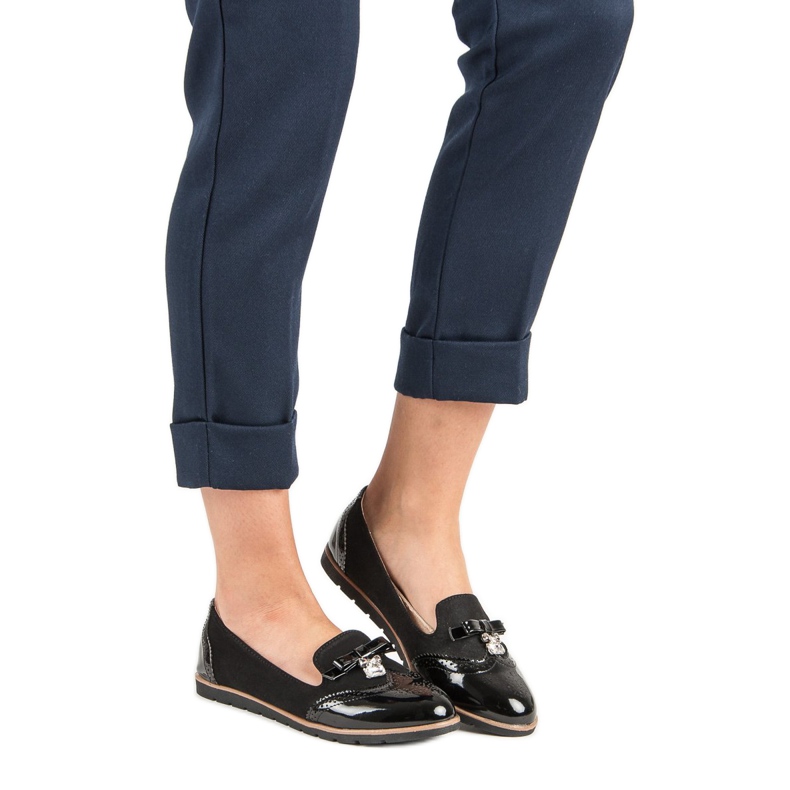 SDS Mocasines de moda negro 2