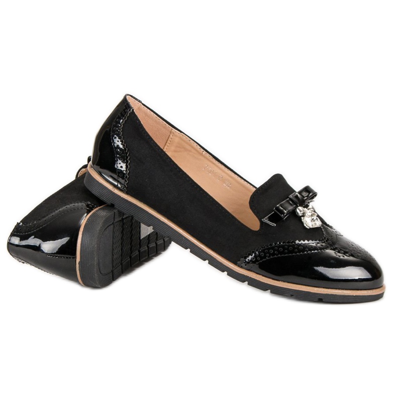 SDS Mocasines de moda negro 1