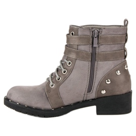 Clowse Botas obreras de moda gris 4