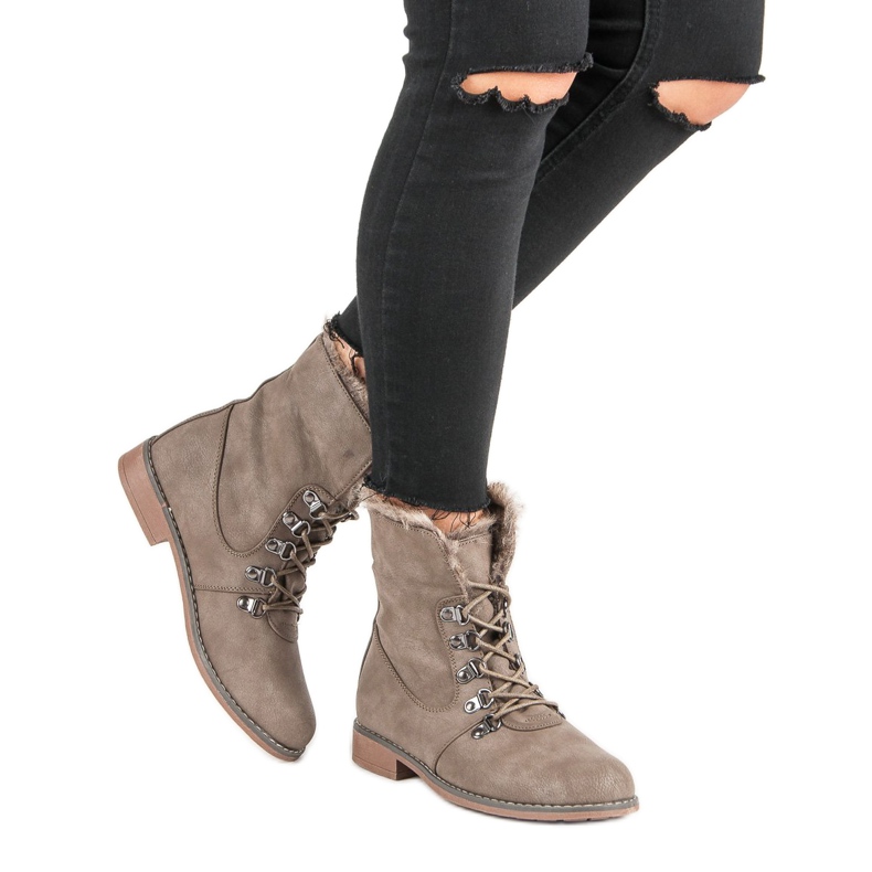 Queentina Botas con pelo marrón 2 Queentina Botas con pelo marrón 2