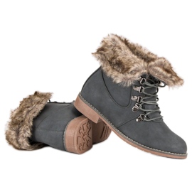 Queentina Botas con pelo gris 5