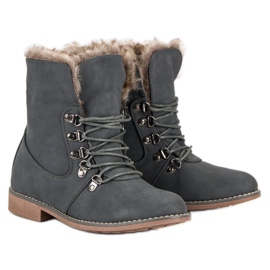 Queentina Botas con pelo gris 6