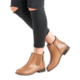 Kayla Botas camel con tacón plano marrón 6