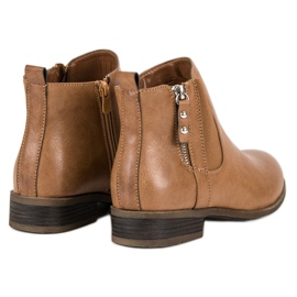 Kayla Botas camel con tacón plano marrón 3