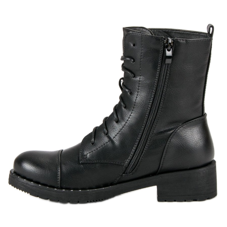 Diamantique Botas militares negras negro 1