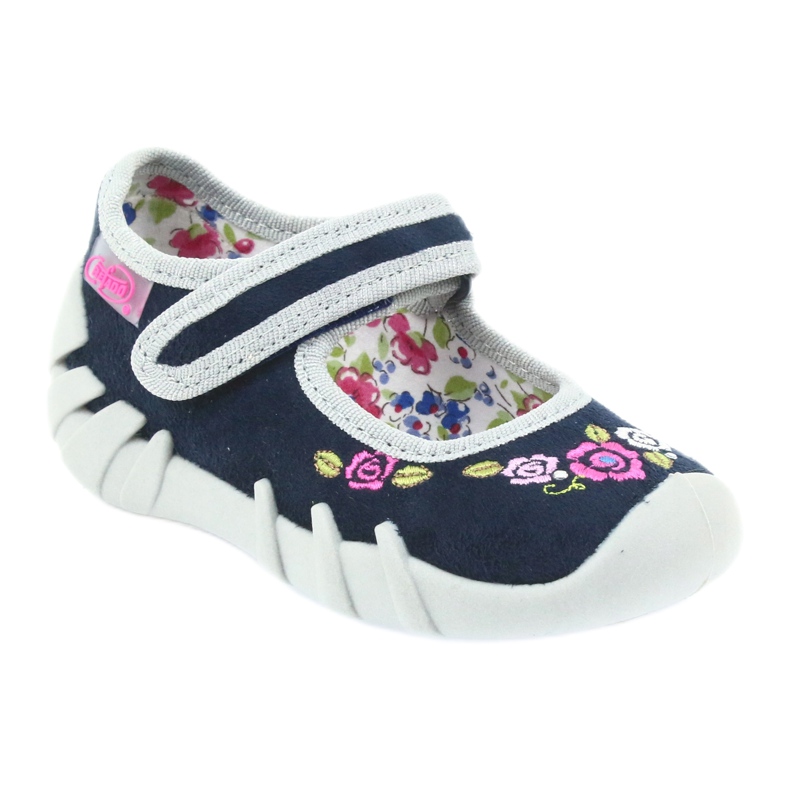 Befado zapatos para niños bailarinas zapatillas 109P170 gris azul marino 1