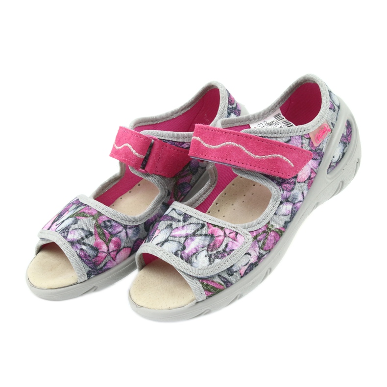 Befado calzado infantil sandalias plantilla piel 433X029 violeta gris rosado 4