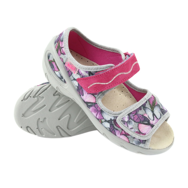 Befado calzado infantil sandalias plantilla piel 433X029 púrpura gris rosa 3